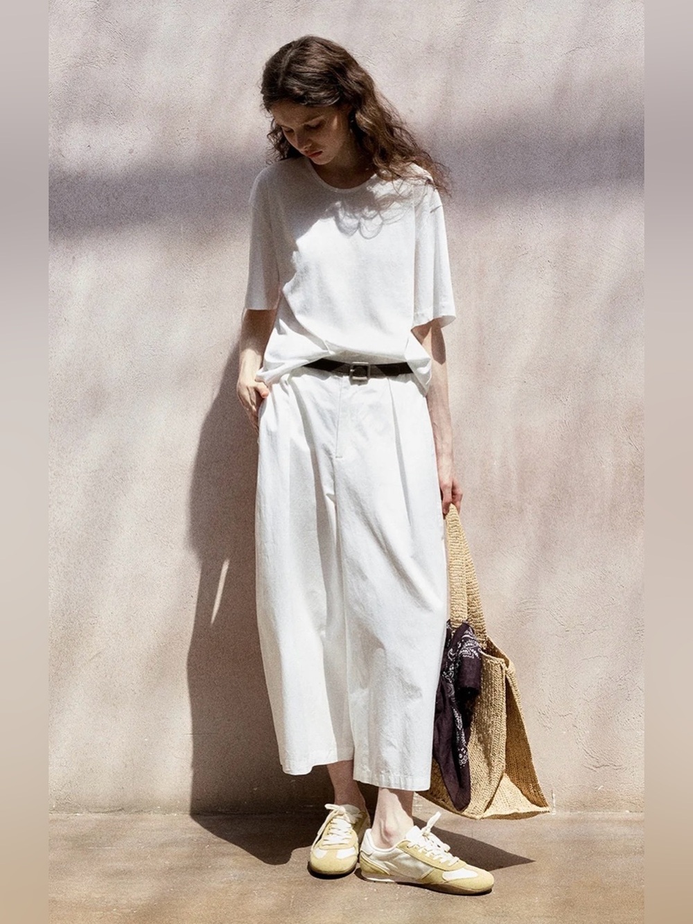 hemi blurr White Cocoon Ease Wide-Leg Cropped Pants Size Small
